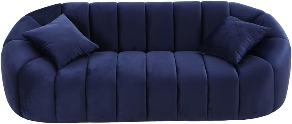 88'' Sofa 3 Seater Couch with Deep Channel Stunning Velvet for Living Room/Bedroom/Lounge-Area