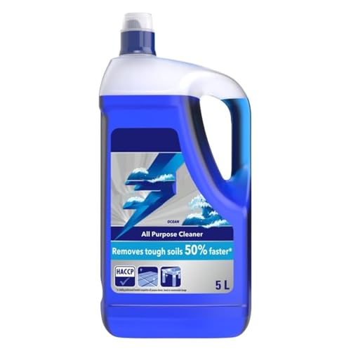 Multipurpose Liquid Cleaner, Fast Acting Formula, Streak-Free And Hygienic Finish, Delightful Ocean Blue Scent, Removes Tough Spots, Ideal For Home, Office, 5L
