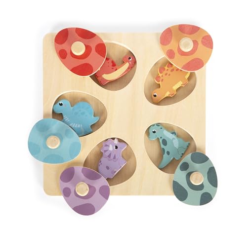small foot Memory Puzzle "Dino", FSC® 100%-certified wood, Memory game w/6 puzzle pieces, ages 12+ months, 12649 - Image 4
