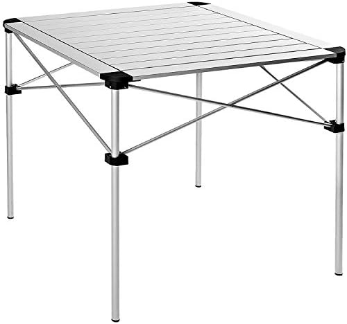 KingCamp Ultralight Camping Aluminum Folding Table 3 Size Compact Roll Up with Carry Bag for Camping, Picnic, Backyards, BBQ