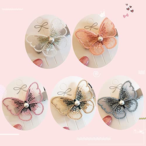 Simfree 10 Pieces Butterfly Hair Clips Mini Cute Hair Accessories, Three Dimensional Embroidery Butterfly Hair Clips For Women And Girls, 5 Assorted Colors #TOP3