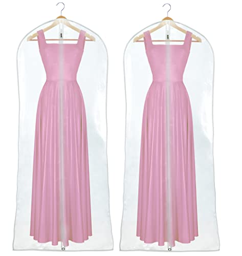 Hangerworld Lot de 2 Housses de Robe Transparentes & Imperméables 185x60cm