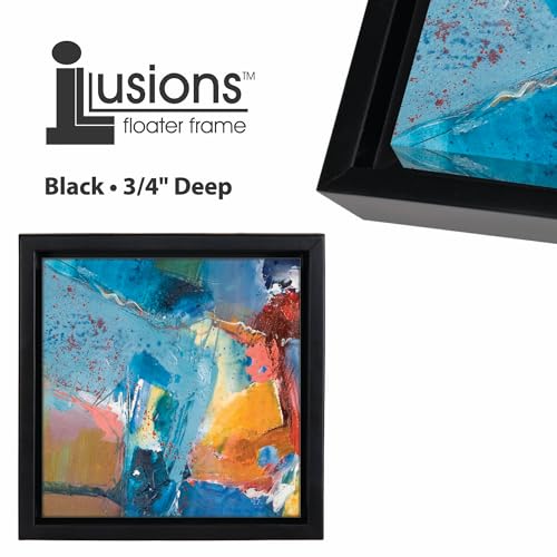 Creative Mark Illusions Floater Frame For 3/4" Deep Canvases - 12x16 Black - No Glass or Backing - Wood Composite Floating Illusion Frame for Canvas Paintings- With Hanging Hardware by Creative Mark - Used condition - Image 3
