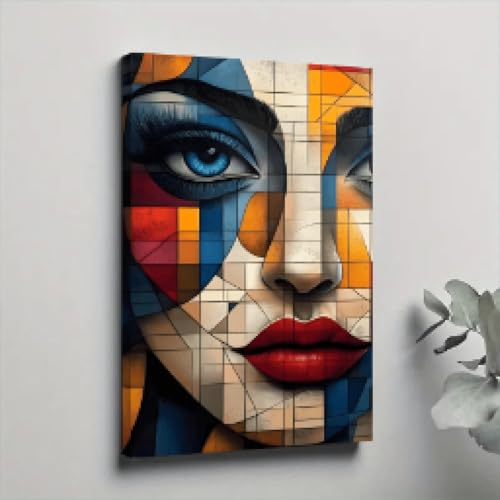 Affiche sur toile femme tableau africain abstrait moderne 50x70 cm