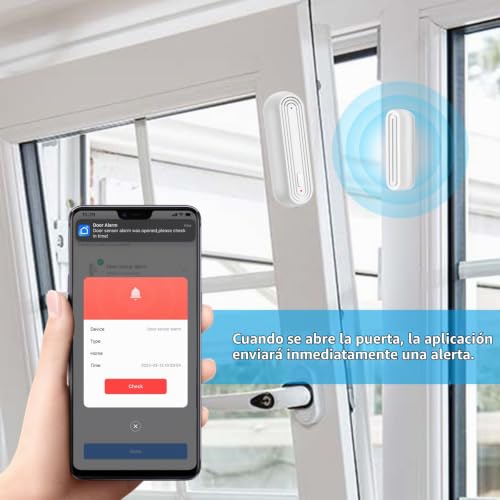 Miniatura 3 de Emylo Sensor De Puerta Wifi, Alarmas Para Casa Inteligente Tuya, Envíe Alertas A Su Móvil En Tiempo Real, Funciona Con Alexa Google Home, Sensor De Contacto Abierto De Puerta
