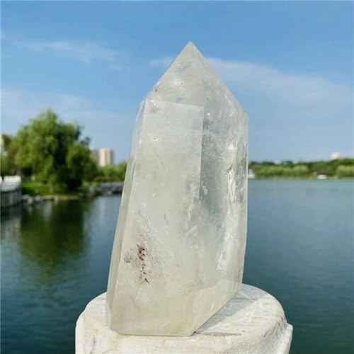 White Crystal Column Wand : pierre de quartz naturel pour décoration intérieure