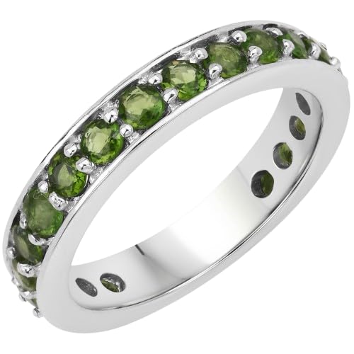 Bague de mariage mai argent 925 diopside chrome pour elle 7.5