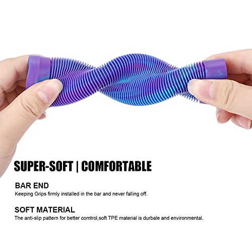 Kutrick Handle Bar Grips 145Mm Soft Flangeless Longneck Grips For Pro Stunt Scooter Bars And Bmx Bikes Bars (Purple/Blue) #TOP1