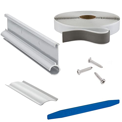 RecPro RV Awning Trim | Black or White Color Trim Options | Trim Pieces 92" Length | Aluminum | Made in The USA | Kit (12 Feet, White)