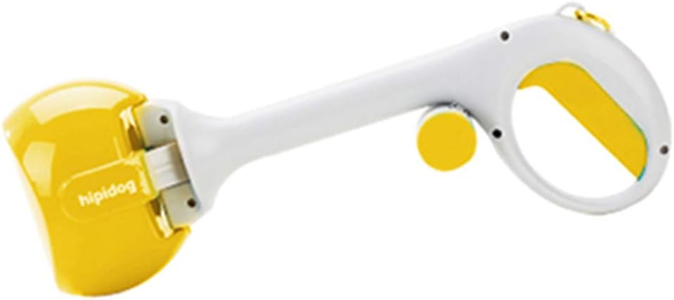 Pet Dog Cat Pooper Scooper Poop Pick Up, Hipidog Eco-Friendly Portable Pet Dog Cat Waste Pooper Scooper Poop Bag Pickup Clip Easy Cleaning Tool Pet Accessories Supplies (L, Yellow)