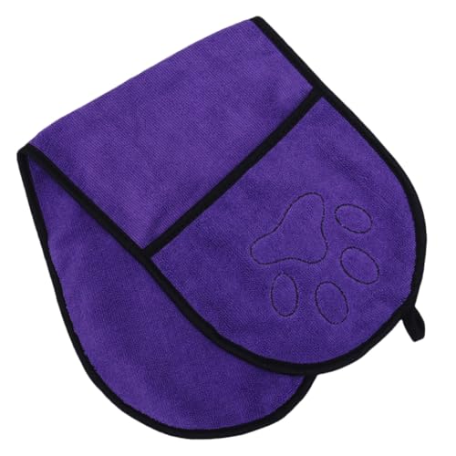 Happyyami ペット用バスタオル 犬用バスタオル 吸水性 ペット用シャワータオル 柔らかい素材 ペットバス用品 犬の足跡柄 シャワーム後の乾燥に 旅行にも