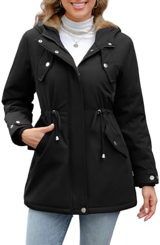 Veste Softshell Femme Vancavoo – Imperméable, Coupe-vent, Polaire, Capuche, Pour Randonnée, Vélo, Printemps/automne