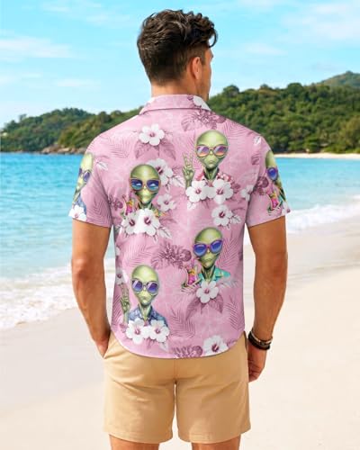 Image of 99TIMORO Fathers Funny Mens Hawaiian Shirt, Movie Button Down Short Sleeve Top, Father Day Summer Gifts