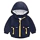 Famuka Kinder Jacke Baby Junge Übergangsjacke Kleinkinder Sommerjacke mit Kapuze (Marineblau, 18M)