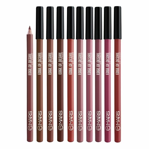 MARS Matte Lip Liner with Holder Set of 10 | One Swipe Smooth Application | Long Lasting & Travel Friendly Lip Pencil | Multicolor | Set-B (1.4g x 10) - Image 2
