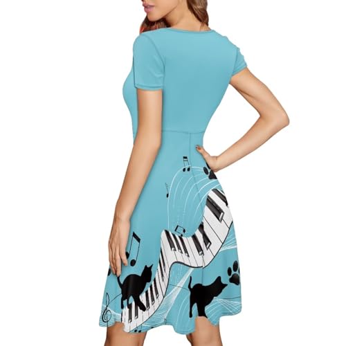 Image of Biyejit Women's Summer Casual Short Sleeve T-Shirt Swing Dress Crew Neck Plus Size S-4XL