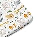 Jungle Safari Animals Tropical Leaves Baby Crib Sheet for Girl Boy 52