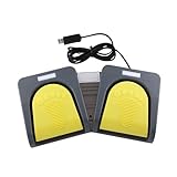 RAAKIMO フットペダル USBフットペダルスイッチ マウス操作対応 キーボードコントロール 多機能フットスイッチペダル プラグアンドプレイ PC パソコン 接続 マウス USB足踏みスイッチ 2ボタンフットスイッチ