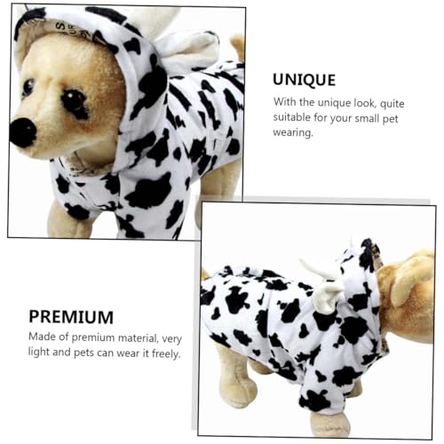 Disfraz para perro patrón vaca tamaño S blanco suave miniatura 6