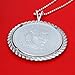 Mexico 1 oz Silver Round BU Uncirculated Coin Solid 925 Sterling Silver Necklace - Aztec Calendar