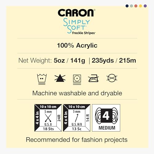 Caron Simply Soft Freckle Moss Yarn - 3 Pack of 5oz/141g - Acrylic - #4 Worsted (Medium) - 235 Yards - Knitting & Crochet