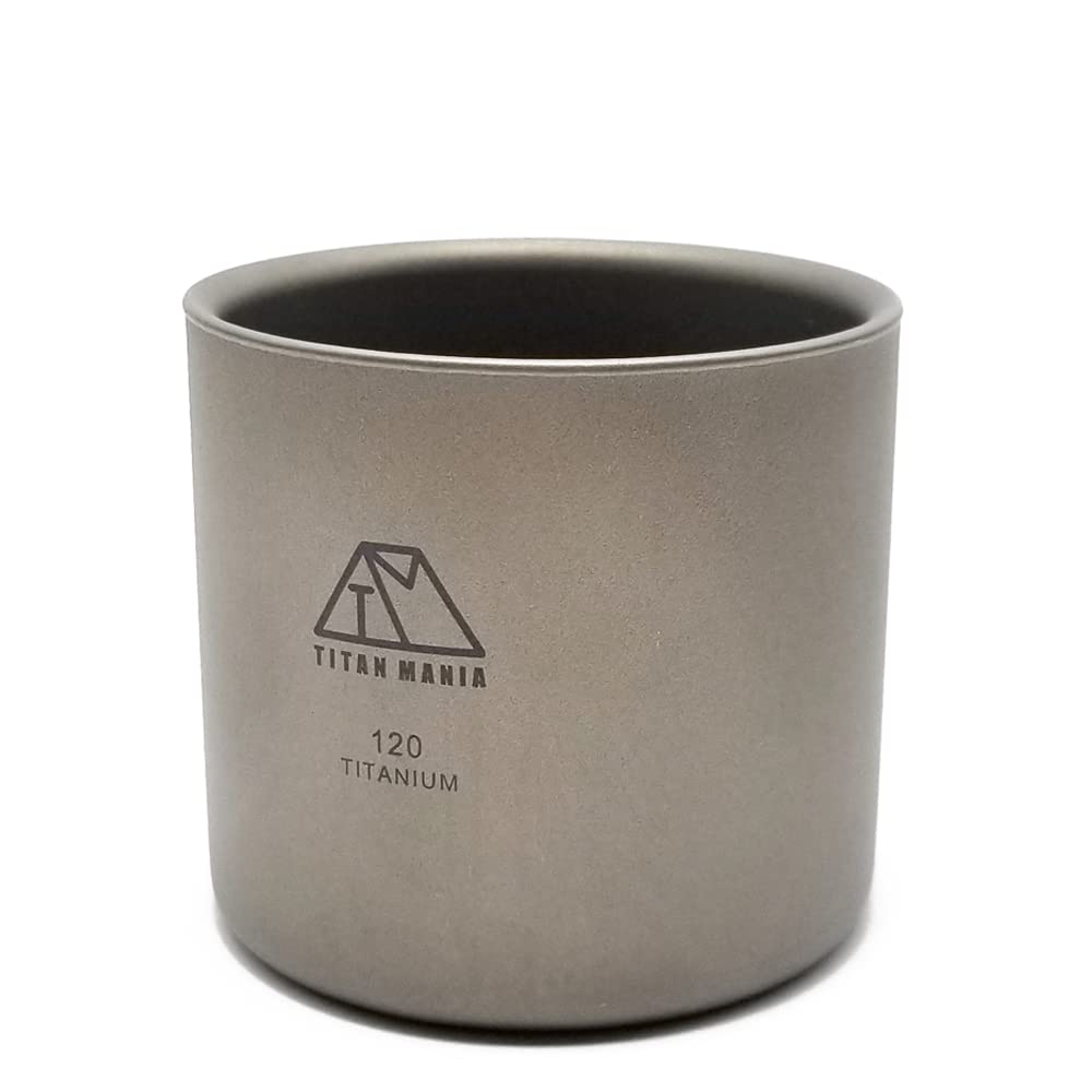 TITAN MANIA Titanium Double Wall Cup 4oz Espresso Camping Stackable Japan