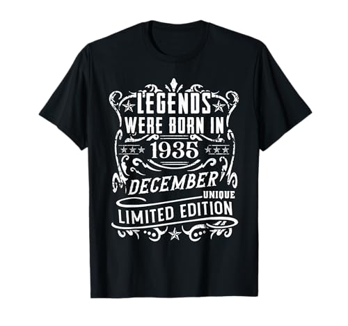 Cumpleaños Diciembre 1935 Edición Limitada Regalo Vintage Camiseta