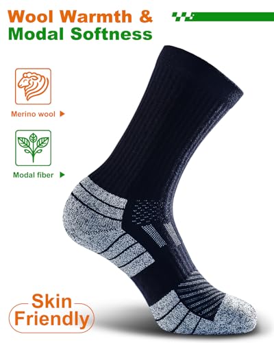 Hiking Socks - Winter Thermal Merino Wool Socks for Men & Women - Thick Crew Socks for Hunting Work2