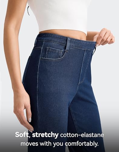 Image of Rammus Straight Leg Jeans for Women | Stretchy, Pull on, Sweatpant Jean, High Waisted, Denim Pants, Trendy, Jeggings, Bootcut, Comfortable