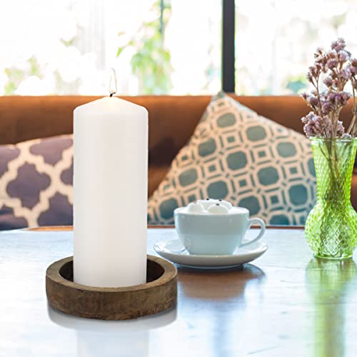 Image of Stonebriar Unscented White Tall Pillar Candles, 80 Hour Burning Candle Pillars, Perfect for Decor, Weddings, Emergencies 3 inch X 8 inch, 6 count