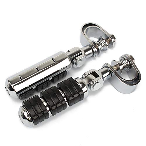 Motorcycle Foot Pegs Highway Footrest Adjustable U-Clamp Mount Kits 1 1/4 Inch Engine Guard Crash Bar for Sportster Touring Dyna Softail V-Rod
