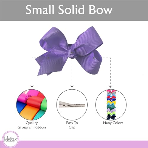 Image of Small Solid Bow for Girls - Set of 12 (Light Purple)