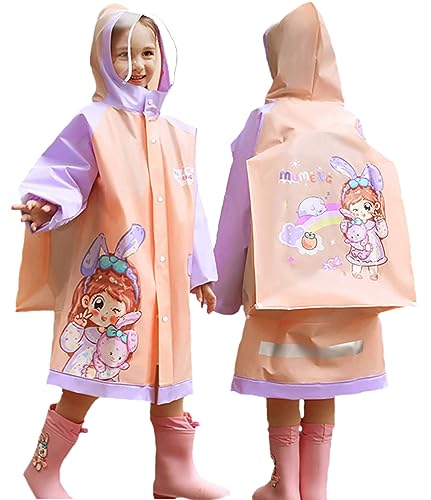 Boys Girls Hooded Rain Poncho Outdoors Kids Transparent Raincoat Student Rain Suit Waterproof Durable Windbreaker