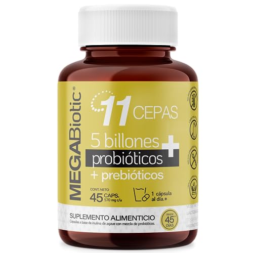 Probióticos, Probióticos 5 Billones y 11 Cepas e Inulina de Agave| Suplemento Alimenticio con Probióticos y Prebióticos, Lactobasilos, L. Rhamnosus, L. Casei y Aloe...