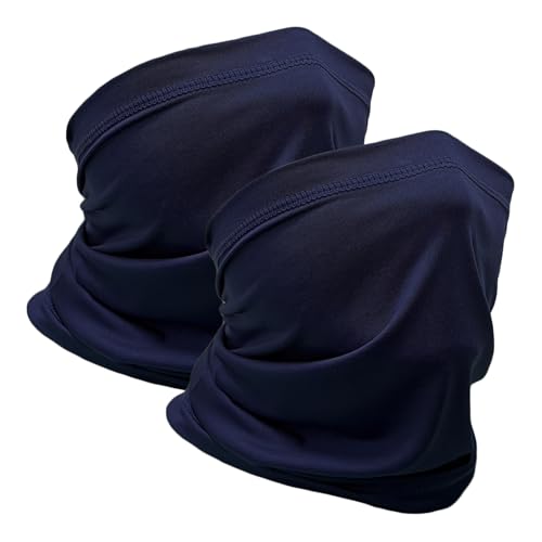 WOXVM 2 Pack Neck Gaiter Face Mask Breathable Sun Cooling Balaclava Versatile Bandana Tube Neck Scarf Gator Face Cover Summer UV Protection Headwear for Men Women Outdoor Sports
