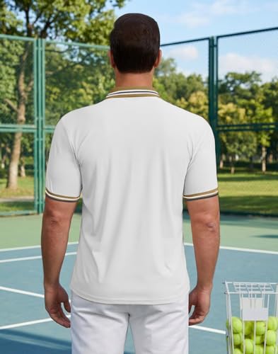 Wizoat Mens Polo Shirts Short Sleeve Quarter Zip Moisture Wicking Golf Polo - image 3