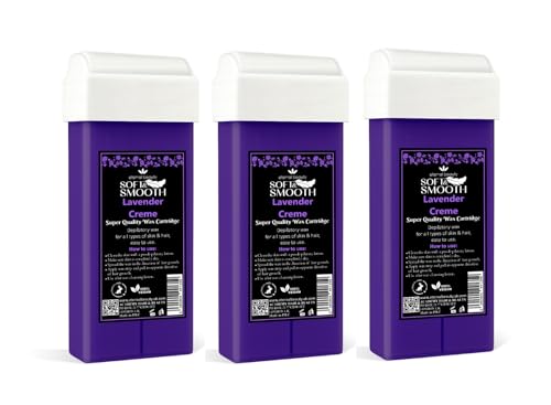 Lavender Wax Cartridge for Hair Removal - 100g Roll-On Depilatory Wax by Eternal Beauty | For All Skin & Hair Types | Vegan, Easy to Use, Professional Waxing Refill for Wax Heater (Pack of 3)