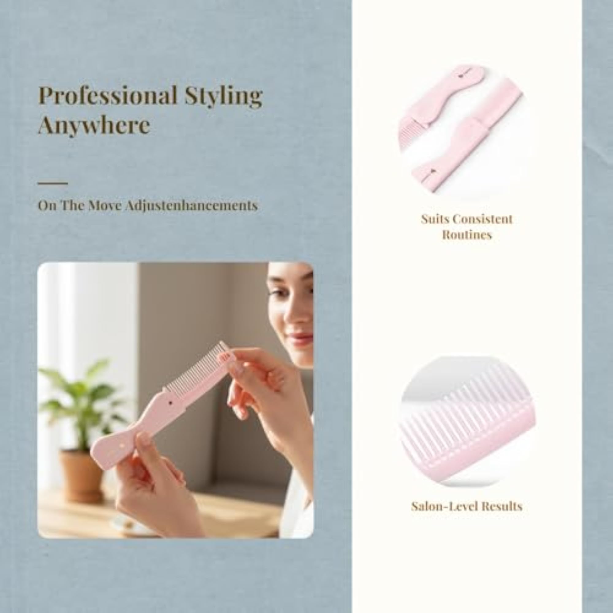 Portable Mini Standard Folding Comb, Travel Styling