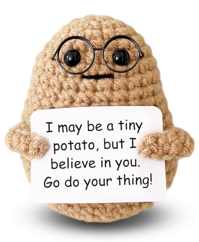 MHRYEZ Inspirational Crochet Potato Funny Gifts with Positive Words for Friends Women, Emotional...