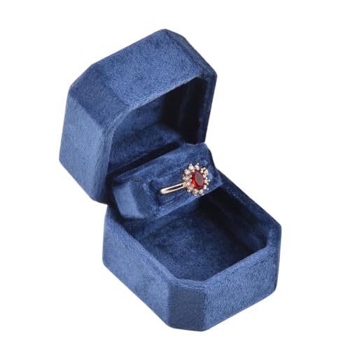 Boîte à bijoux en peluche double ouverture pour bagues et pendentifs
