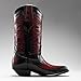 Men’s Genuine Leather Chameleon Design J-Toe Cowboy Western Boots - Burgundy (Burgundy, US Footwear Size System, Adult, Men, Numeric, Medium, 10.5)