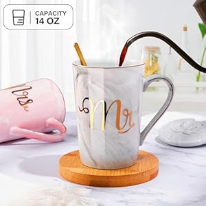 Biching Wedding Gifts for Couples 2025, Couple Gift for Anniversary - 14oz Ceramic Marble Mr and Mrs Mugs Set, Present for Bridal Shower Engagement Bride and Groom, with Greeting Card, Luxury Gift Box Biching Wedding Gifts for Couples 2025 Couple Gift for Anniversary 14oz Ceramic Marble Mr and Mrs Mugs Set Present for Bridal Shower Engagement Bride and Groom with Greeting Card Luxury Gift Box