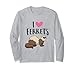 Ferret Love Propietario de hurones I Love Ferrets Manga Larga
