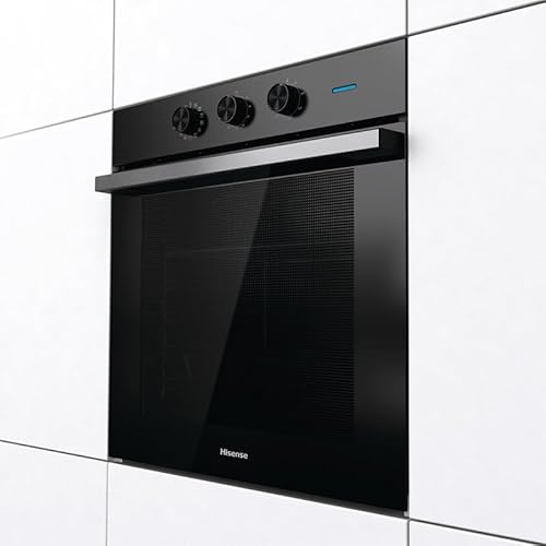 Hisense BI64111AB Multifunktions-Ofen mit Heizung, XXL-Hohlraum 77 Liter, 12 Kochfunktionen, Reinigung Wasser Clean, Klasse A, schnelles Vorheizen, Pizzafunktion 300 °C, Air Fry