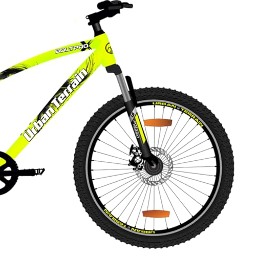 Image of Urban Terrain Bolt Pro Cycle /Bicycle MTB 27.5T Single Speed with Front Suspension & Dual Disc Brake Bicycle for Men /Boys Mountain Bike | Ideal for 15+ Years,Unisex, Frame Size :17.5 inch (Yellow)