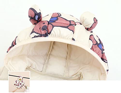 Toddler Kids Baby Boys Girls Cartoon Letter Bear Ears Coats Hooded Padded Outwear Winter Warm (Navy, 18-24 Months)2