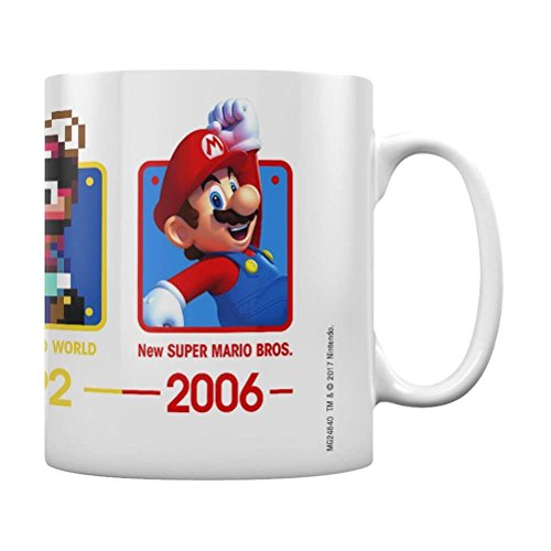 Pyramid International Super Mario (Dates) Official Boxed Ceramic Coffee/Tea Mug, Paper, Multi-Colour, 11 X 11 X 1.3 Cm #TOP2
