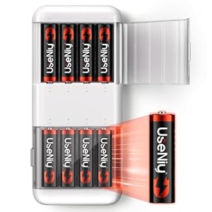 Useniy 8 Stück Lithium AA Akku Ladegerät