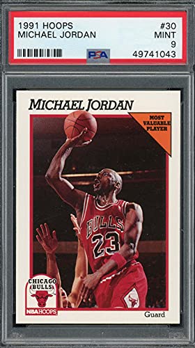 Michael Jordan 1991 Hoops Basketball Card #30 Graded Psa 9 Mint #TOP6