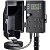 SURAIELEC Outdoor Power Stake, 7-Day Programmable Digital Timer, Power Strip Weatherproof, 6 Multi Plug Electrical Outlet Waterproof, 6 ft Extension Cord for Outside Light, Halloween Decoration